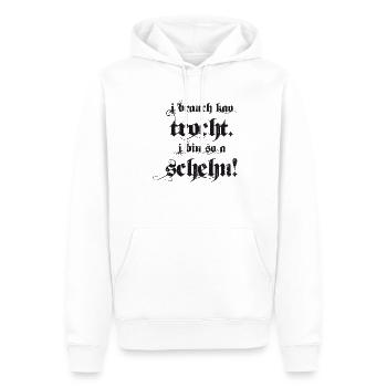 ich brauche keine Tracht. Ich bin so auch schön! - Männer Premium Bio Hoodie - Weiß - Vorne - Nico (187cm)