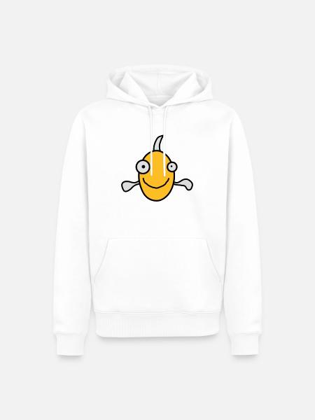 Funny Fish - Männer Premium Bio Hoodie - Weiß