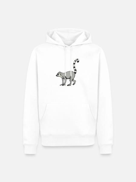 Lemur Katta - Männer Premium Bio Hoodie - Weiß