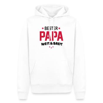 besterpapa - Männer Premium Bio Hoodie - Weiß - Vorne - Nico (187cm)