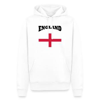 England + cross - Männer Premium Bio Hoodie - Weiß - Vorne - Nico (187cm)