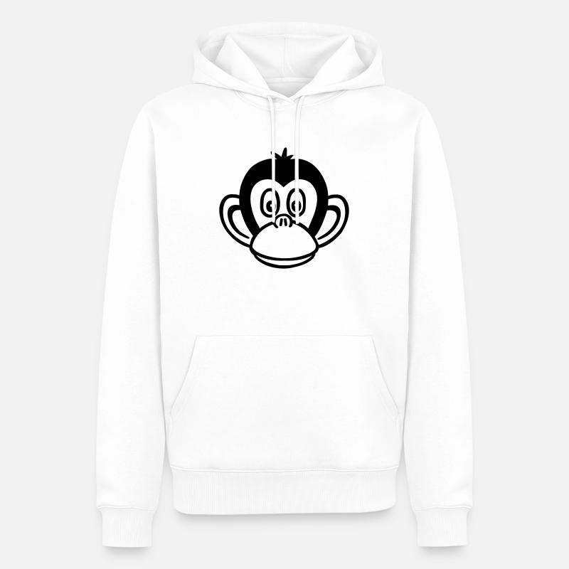 Affe - Männer Premium Bio Hoodie - Weiß