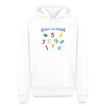 Schulanfänger - Zahlen Buchstaben - Männer Premium Bio Hoodie - Weiß - Vorne - Nico (187cm)