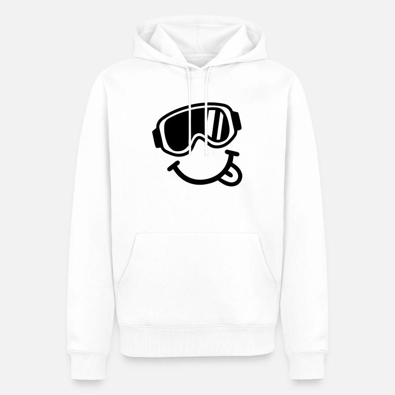 Ski Smiley - Sweat à capuche Premium bio Homme - blanc