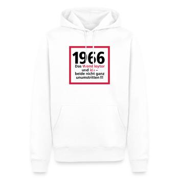 Jahrgang 1966 Wembleytor - Männer Premium Bio Hoodie - Weiß - Vorne - Nico (187cm)