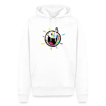 Smiley New Year Disco - Sweat à capuche Premium bio Homme - blanc - Devant - Nico (187cm)
