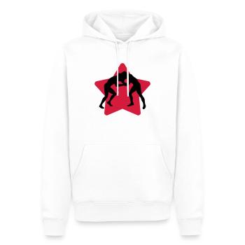 Lutte Lutteur Sport Sportif Athlète - Sweat à capuche Premium bio Homme - blanc - Devant - Nico (187cm)