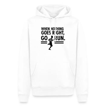 When Nothing Goes Right, Go Run. - Männer Premium Bio Hoodie - Weiß - Vorne - Nico (187cm)