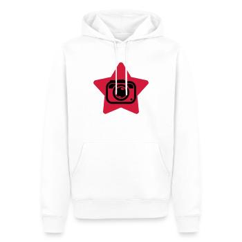 Fotograf / Fotografie / Bild / Video - Männer Premium Bio Hoodie - Weiß - Vorne - Nico (187cm)