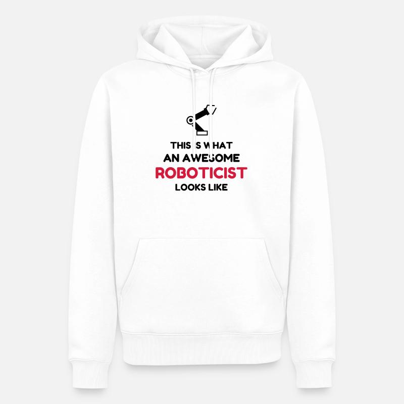 Robotik / Roboter / Robot / Robotics - Männer Premium Bio Hoodie - Weiß
