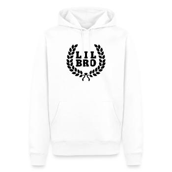 Lil Bro - Little Brother - Kleiner Bruder - Männer Premium Bio Hoodie - Weiß - Vorne - Nico (187cm)