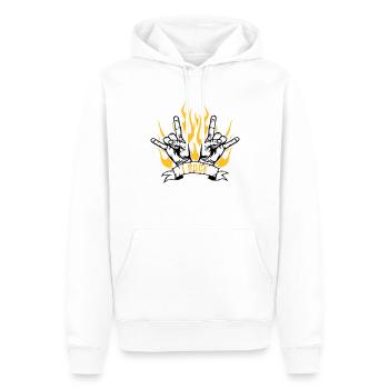 I rock - Sweat à capuche Premium bio Homme - blanc - Devant - Nico (187cm)