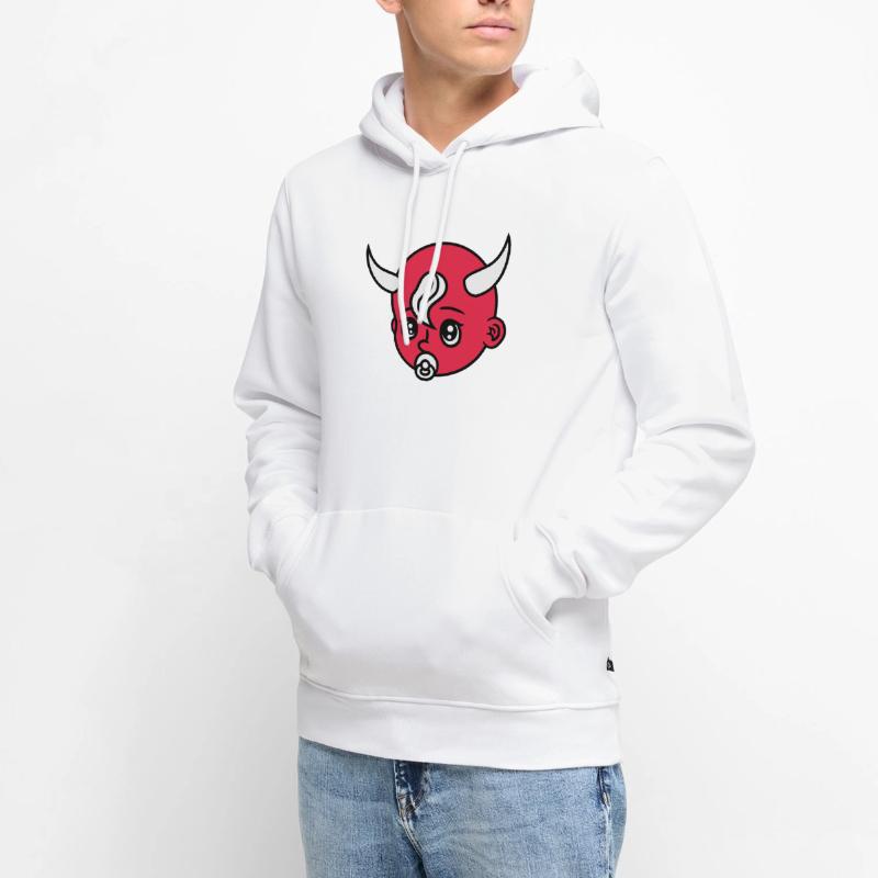 head face evil devil demon hell devil satan crawli Men’s Premium Organic Hoodie