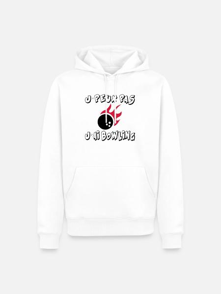 J'peux pas j'ai bowling - Sweat à capuche Premium bio Homme - blanc