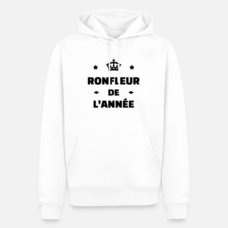 Ronfler / Ronfleur / Ronfleuse / Ronflement - Sweat à capuche Premium bio Homme - blanc