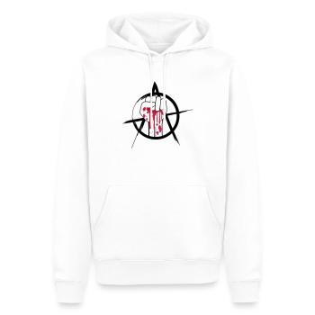 Logo de poing sanglant - Sweat à capuche Premium bio Homme - blanc - Devant - Nico (187cm)