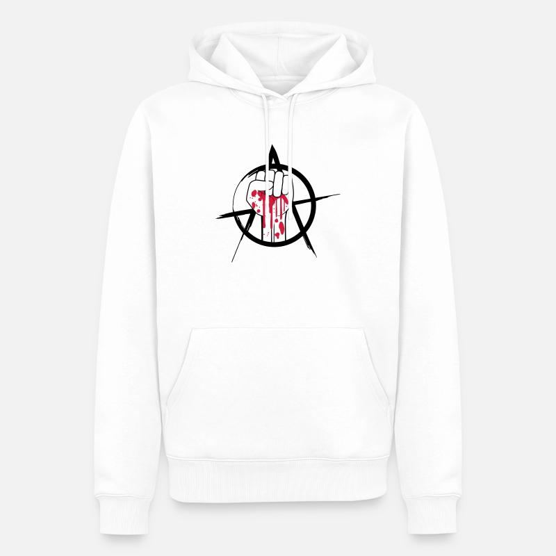 Blutige Faust Logo - Männer Premium Bio Hoodie - Weiß