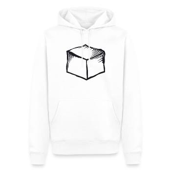 boite carton caisse - Sweat à capuche Premium bio Homme - blanc - Devant - Nico (187cm)