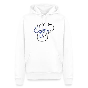 Egon Kopf aus Name - Männer Premium Bio Hoodie - Weiß - Vorne - Nico (187cm)