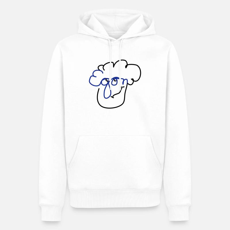 Egon tête de nom - Sweat à capuche Premium bio Homme - blanc