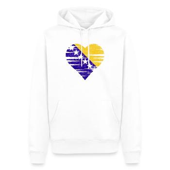 Bosnian flag heart by the Manzanita`s - Männer Premium Bio Hoodie - Weiß - Vorne - Nico (187cm)