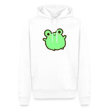 kawaii & joyeuse grenouille verte - Sweat à capuche Premium bio Homme - blanc - Devant - Nico (187cm)