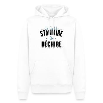 Stagiaire Qui Déchire Cadeau Humour Personnalisé - Sweat à capuche Premium bio Homme - blanc - Devant - Nico (187cm)
