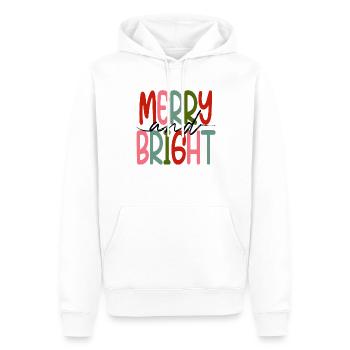 Merry and Bright Christmas - Männer Premium Bio Hoodie - Weiß - Vorne - Nico (187cm)