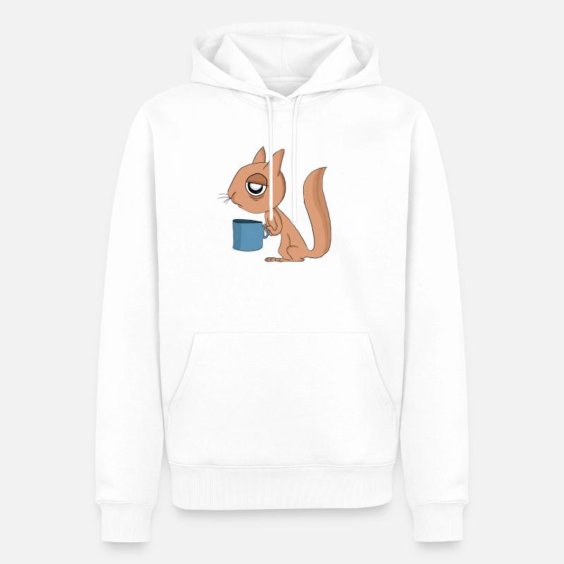 Eichhörnchen müde - Männer Premium Bio Hoodie - Weiß