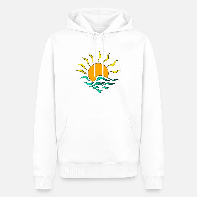 Sonne - Männer Premium Bio Hoodie - Weiß
