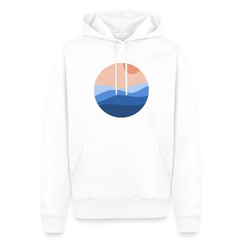Sonne und Meer - Männer Premium Bio Hoodie - Weiß - Vorne - Nico (187cm)