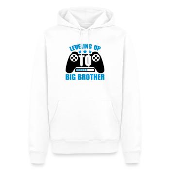 Leveling up big brother - Männer Premium Bio Hoodie - Weiß - Vorne - Nico (187cm)