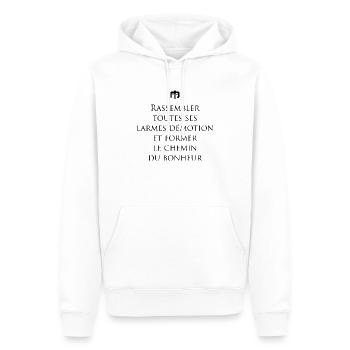 larmes - Sweat à capuche Premium bio Homme - blanc - Devant - Nico (187cm)