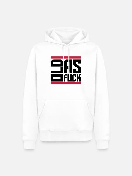old AF Text Logo - Men’s Premium Organic Hoodie - white