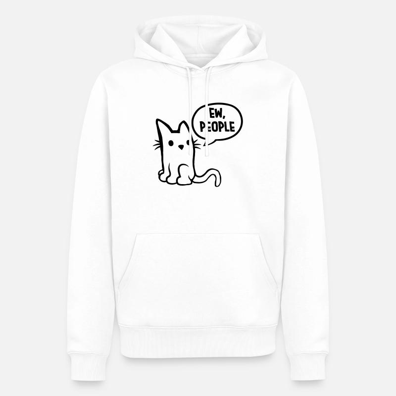 Blague chat ew personnes - Sweat à capuche Premium bio Homme - blanc