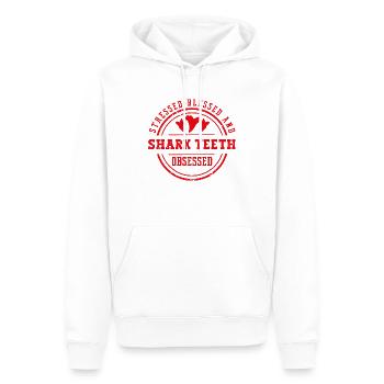 Megalodon Shark Tooth Fossil Collector Gift - Men’s Premium Organic Hoodie - white - Front - Nico (187cm)