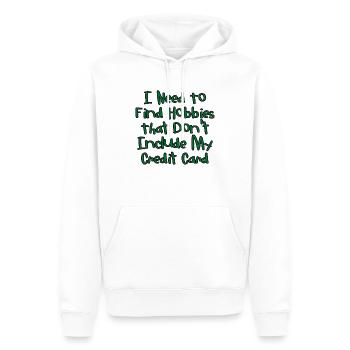 Besoin de trouver des passe-temps qui n’incluent pas la carte de crédit 1 - Sweat à capuche Premium bio Homme - blanc - Devant - Nico (187cm)