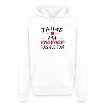 j aime ma maman / cadeau enfant - Sweat à capuche Premium bio Homme - blanc - Devant - Nico (187cm)