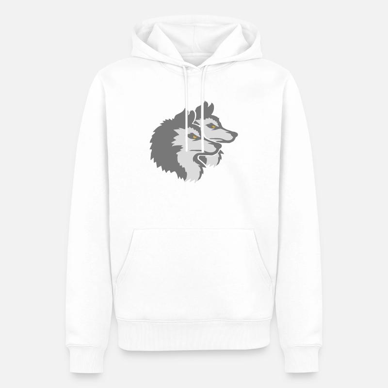 Logo de l’équipe Wolf Pack - Sweat à capuche Premium bio Homme - blanc