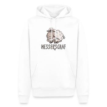 messerschaf - Männer Premium Bio Hoodie - Weiß - Vorne - Nico (187cm)