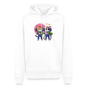 Katze - Männer Premium Bio Hoodie - Weiß - Vorne - Nico (187cm)