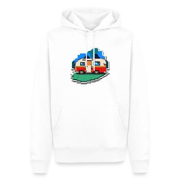 pixel vintage camper - Männer Premium Bio Hoodie - Weiß - Vorne - Nico (187cm)