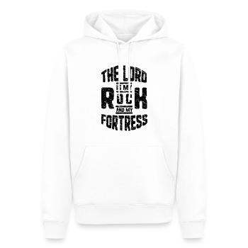 Proverbes et messages des Psaumes bibliques - Sweat à capuche Premium bio Homme - blanc - Devant - Nico (187cm)