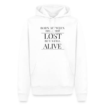 Lost but still alive - Men’s Premium Organic Hoodie - white - Front - Nico (187cm)