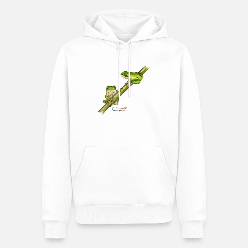 Rainette - Sweat à capuche Premium bio Homme - blanc