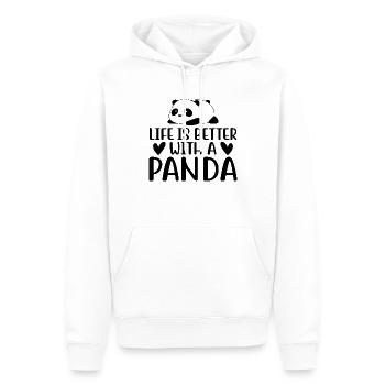 La vie est plus belle avec un Panda - Sweat à capuche Premium bio Homme - blanc - Devant - Nico (187cm)