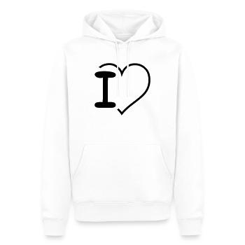 I Love modernes I Heart 2023 - Männer Premium Bio Hoodie - Weiß - Vorne - Nico (187cm)