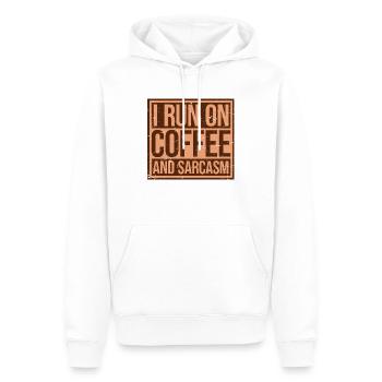 Je cours sur le café et le sarcasme Dicton sarcastique - Sweat à capuche Premium bio Homme - blanc - Devant - Nico (187cm)
