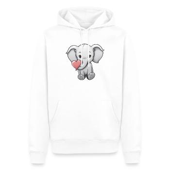 Elefant mit Herz - Männer Premium Bio Hoodie - Weiß - Vorne - Nico (187cm)