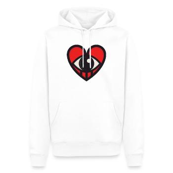 Logo coeur - Sweat à capuche Premium bio Homme - blanc - Devant - Nico (187cm)